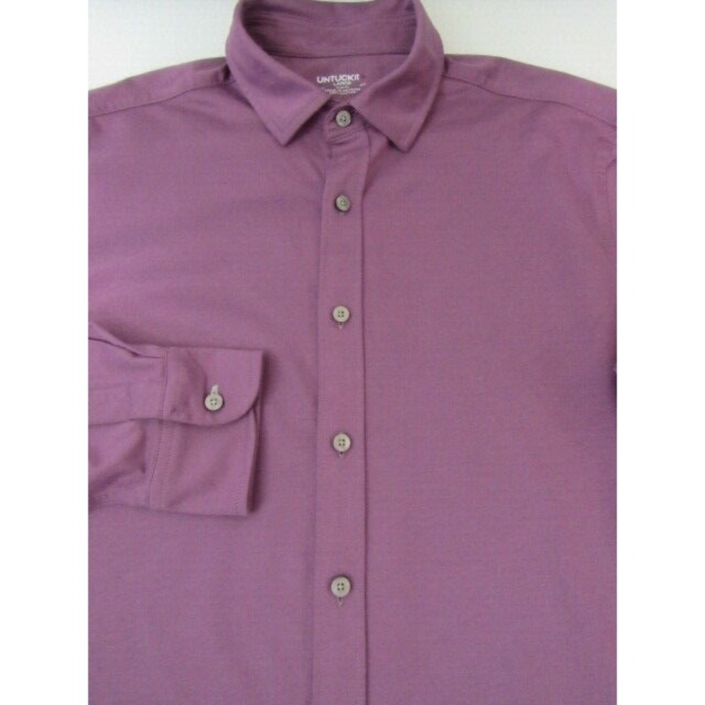 Untuckit Deep Purple 100% Stretch Cotton Shirt size L
